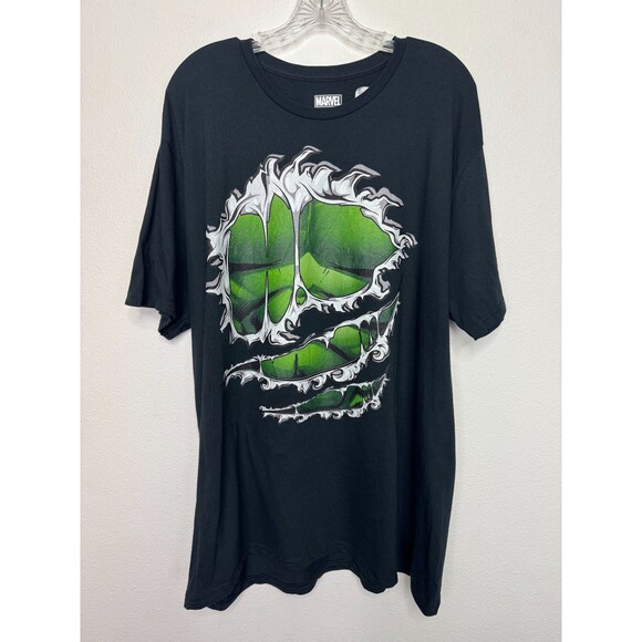 Marvel Mens 2XL Hulk Chest Costume T-Shirt Black Short Sleeve Crewneck NWOT - Picture 3 of 9
